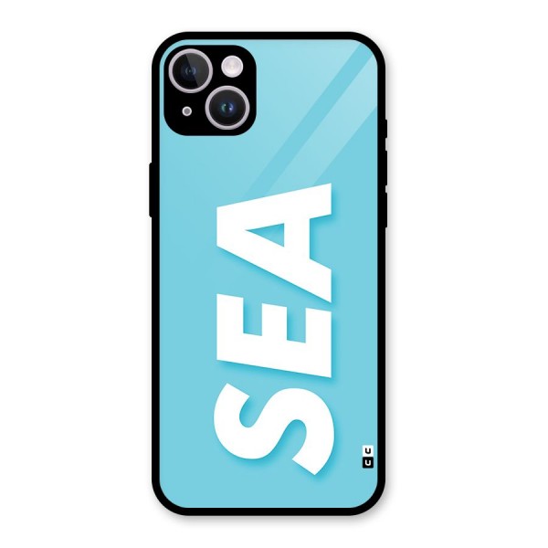 Aqua Sea Glass Back Case for iPhone 14 Plus