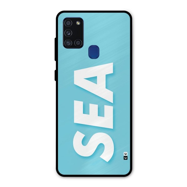 Aqua Sea Metal Back Case for Galaxy A21s