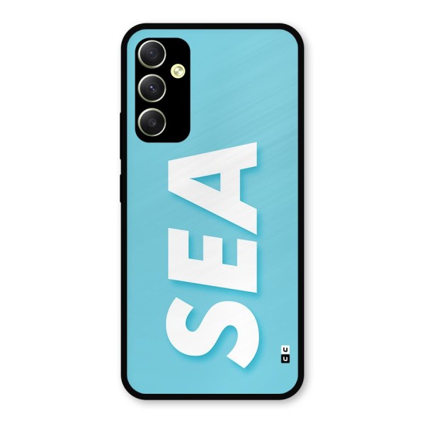 Aqua Sea Metal Back Case for Galaxy A34