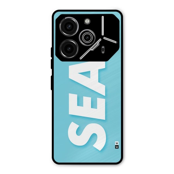 Aqua Sea Metal Back Case for Tecno Pova 6 Pro