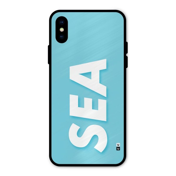 Aqua Sea Metal Back Case for iPhone X