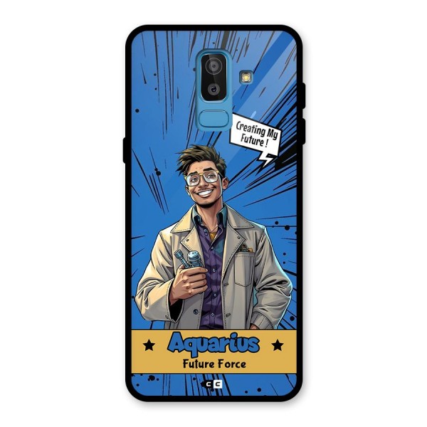 Aquarius Force Glass Back Case for Galaxy J8