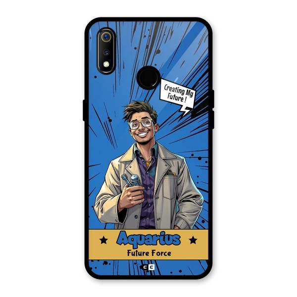 Aquarius Force Glass Back Case for Realme 3