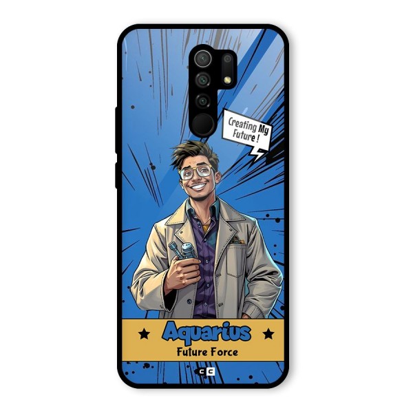 Aquarius Force Glass Back Case for Redmi 9 Prime