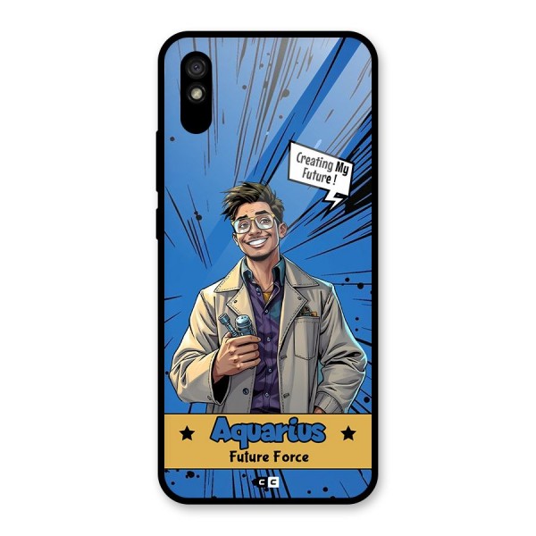 Aquarius Force Glass Back Case for Redmi 9i