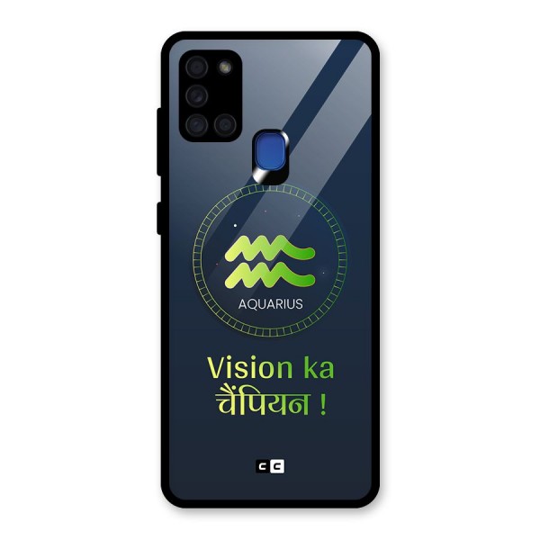 Aquarius Vision Glass Back Case for Galaxy A21s