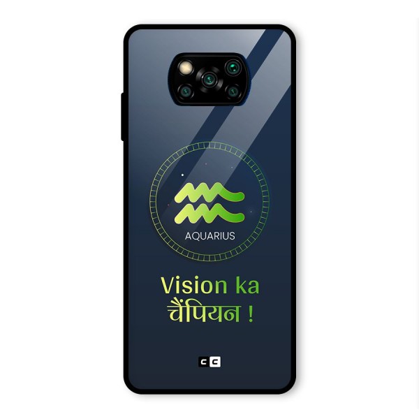 Aquarius Vision Glass Back Case for Poco X3 Pro