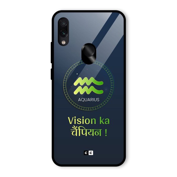 Aquarius Vision Glass Back Case for Redmi Note 7