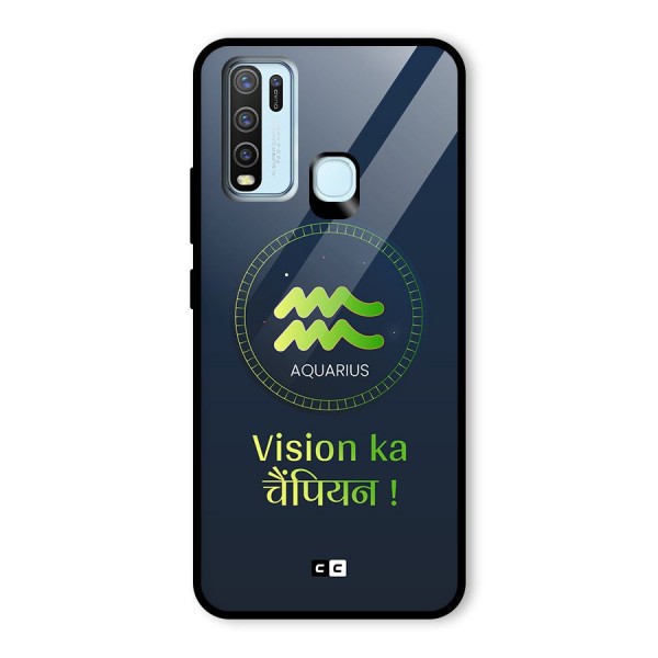 Aquarius Vision Glass Back Case for Vivo Y30