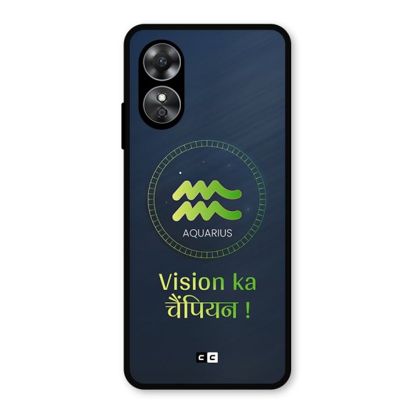 Aquarius Vision Metal Back Case for Oppo A17