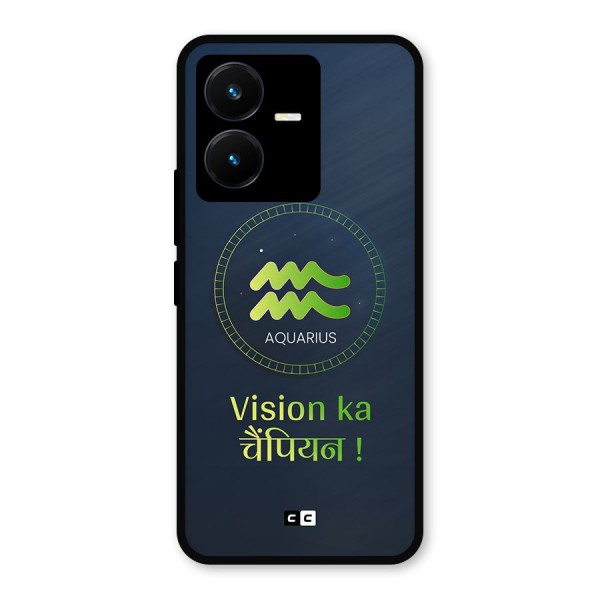 Aquarius Vision Metal Back Case for Vivo Y22s