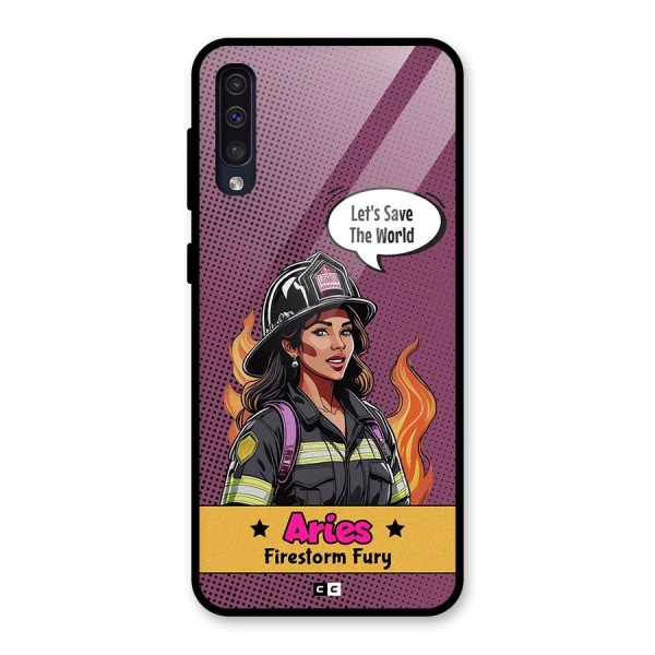 Aries Fury Glass Back Case for Galaxy A50