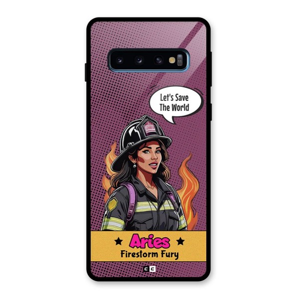 Aries Fury Glass Back Case for Galaxy S10