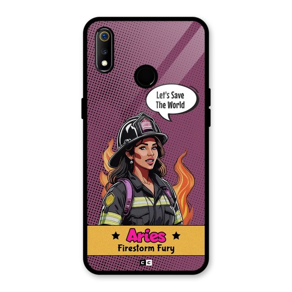 Aries Fury Glass Back Case for Realme 3