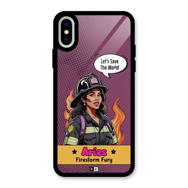 Aries Fury Glass Back Case for iPhone X