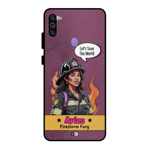 Aries Fury Metal Back Case for Galaxy M11