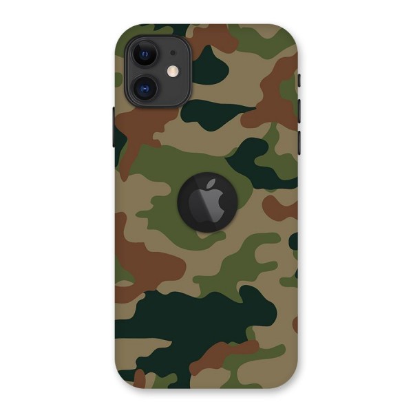 Army Camouflage Back Case for iPhone 11 Logo Cut