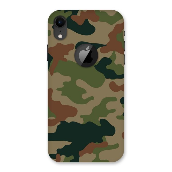 Army Camouflage Back Case for iPhone XR Logo Cut