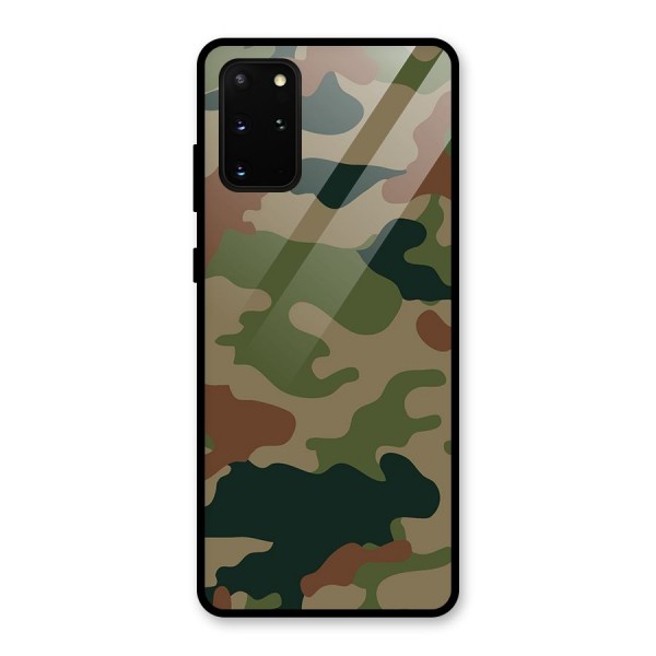 Army Camouflage Glass Back Case for Galaxy S20 Plus