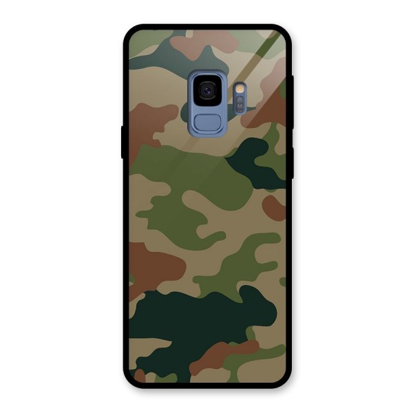 Army Camouflage Glass Back Case for Galaxy S9