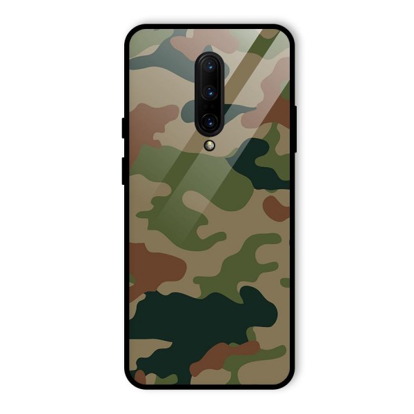 Army Camouflage Glass Back Case for OnePlus 7 Pro