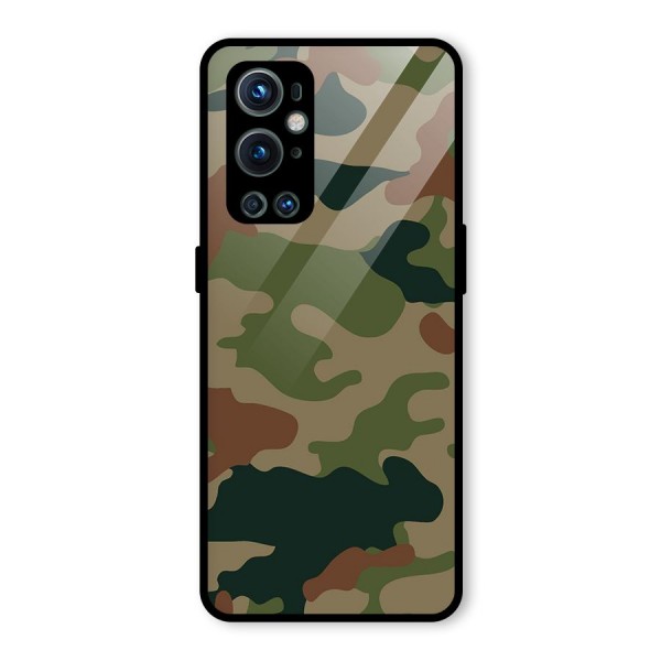 Army Camouflage Glass Back Case for OnePlus 9 Pro