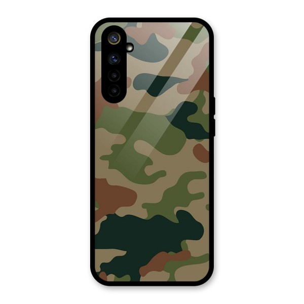 Army Camouflage Glass Back Case for Realme 6