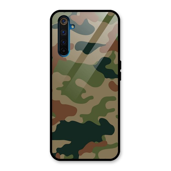 Army Camouflage Glass Back Case for Realme 6 Pro