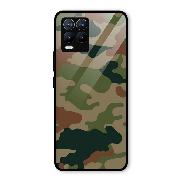 Army Camouflage Glass Back Case for Realme 8 Pro