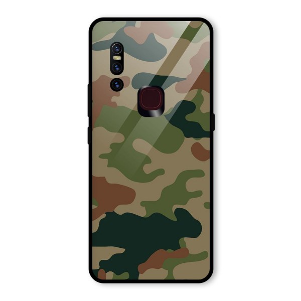 Army Camouflage Glass Back Case for Vivo V15