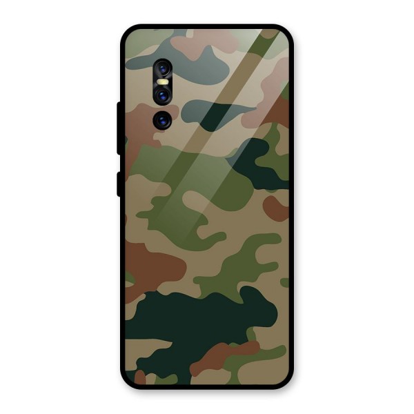 Army Camouflage Glass Back Case for Vivo V15 Pro