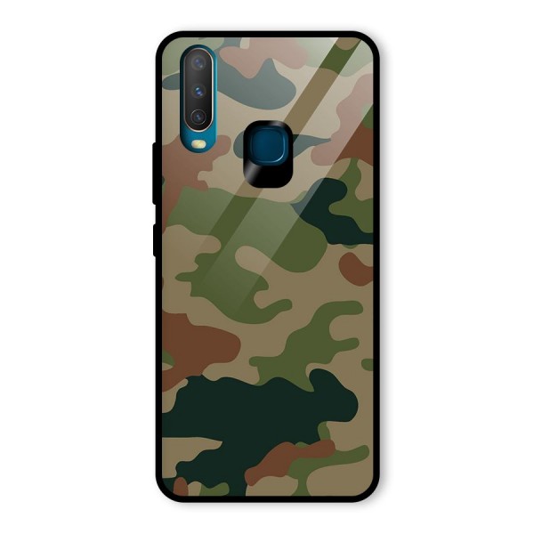 Army Camouflage Glass Back Case for Vivo Y17