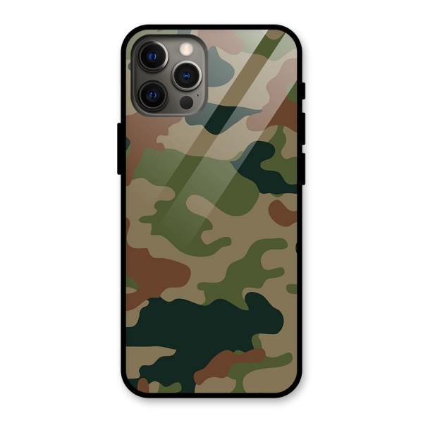 Army Camouflage Glass Back Case for iPhone 12 Pro Max