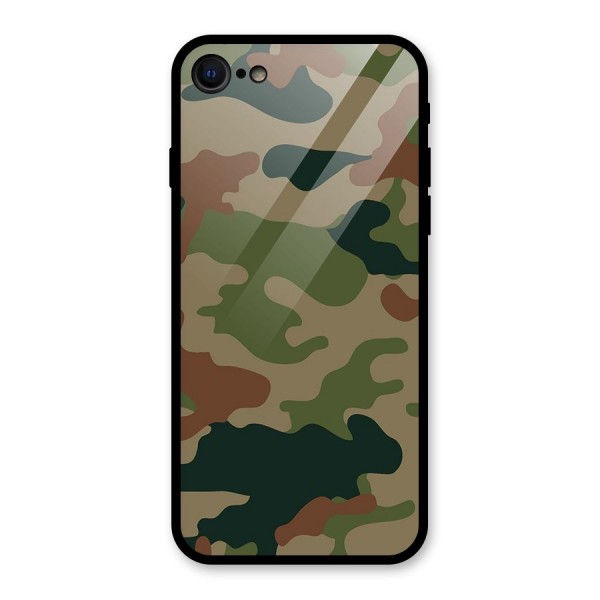 Army Camouflage Glass Back Case for iPhone SE 2020