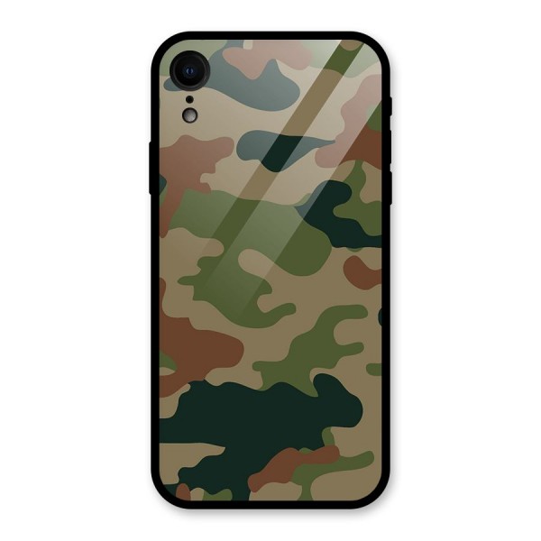 Army Camouflage Glass Back Case for iPhone XR