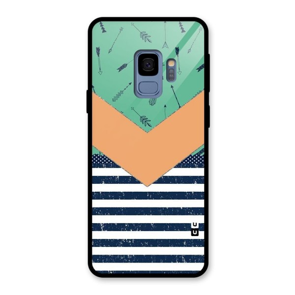 Arrows and Stripes Glass Back Case for Galaxy S9