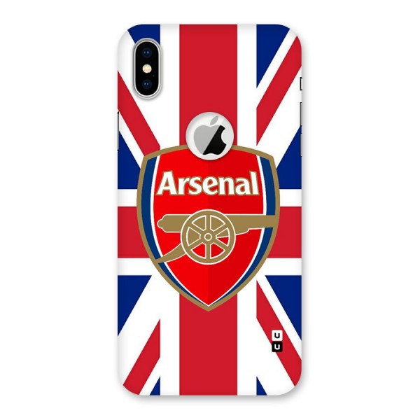 Arsenal Flag Back Case for iPhone XS Logo Cut