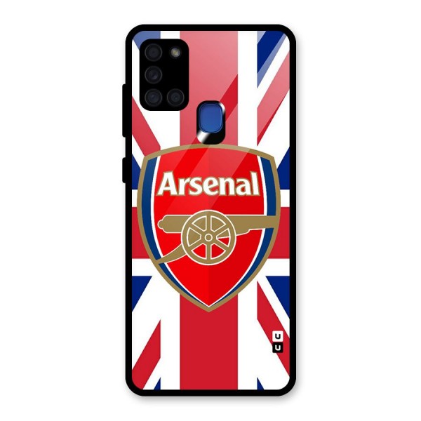 Arsenal Flag Glass Back Case for Galaxy A21s