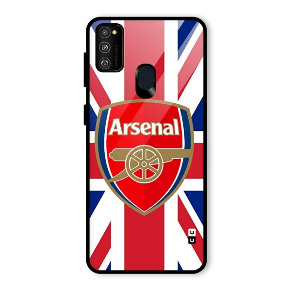 Arsenal Flag Glass Back Case for Galaxy M21