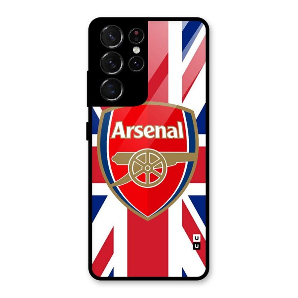 Arsenal Flag Glass Back Case for Galaxy S21 Ultra 5G