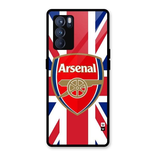 Arsenal Flag Glass Back Case for Oppo Reno6 Pro 5G