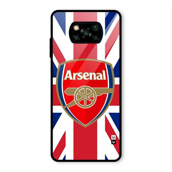 Arsenal Flag Glass Back Case for Poco X3 Pro