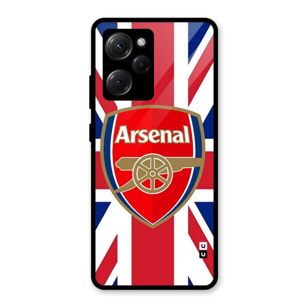 Arsenal Flag Glass Back Case for Poco X5 Pro