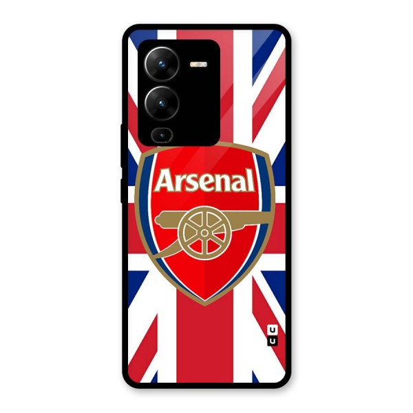 Arsenal Flag Glass Back Case for Vivo V25 Pro