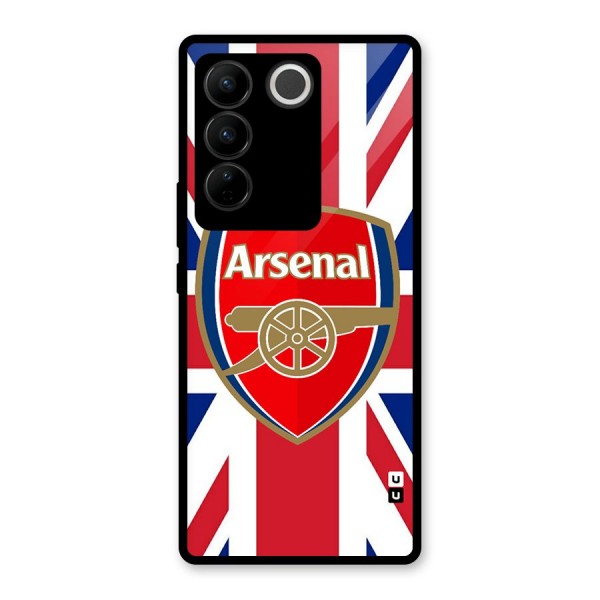 Arsenal Flag Glass Back Case for Vivo V27 Pro