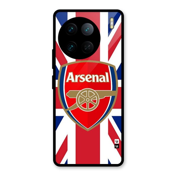 Arsenal Flag Glass Back Case for Vivo X90 Pro