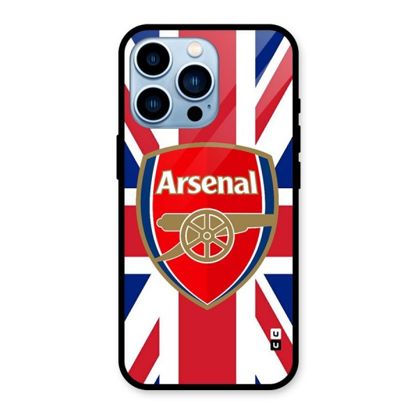 Arsenal Flag Glass Back Case for iPhone 13 Pro