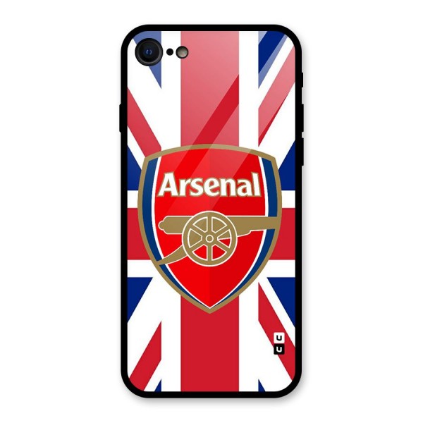 Arsenal Flag Glass Back Case for iPhone 8