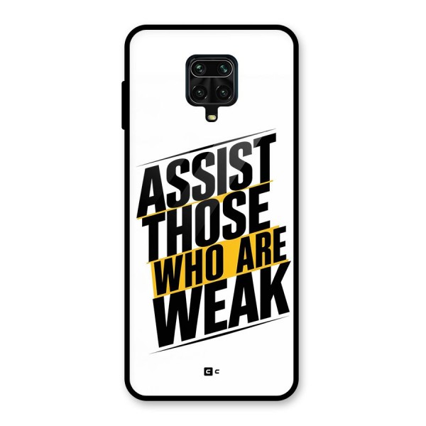 Assist Weak Glass Back Case for Redmi Note 9 Pro