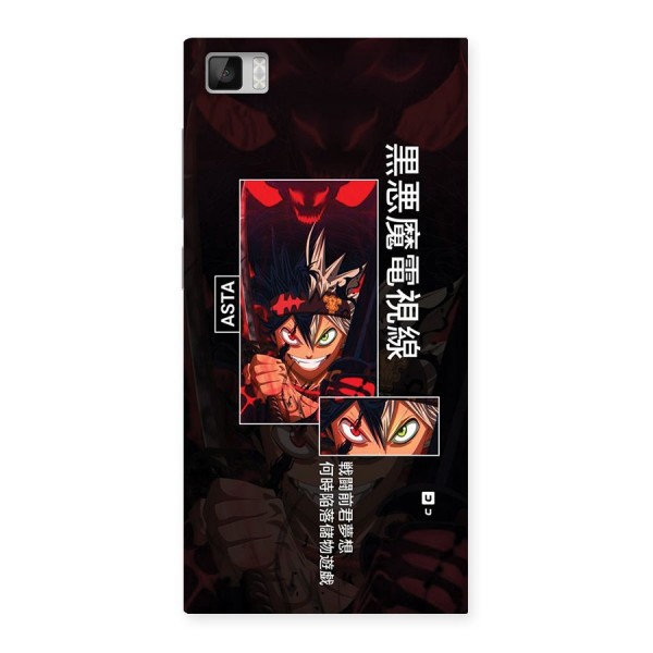 Asta Black Clover Back Case for Mi3